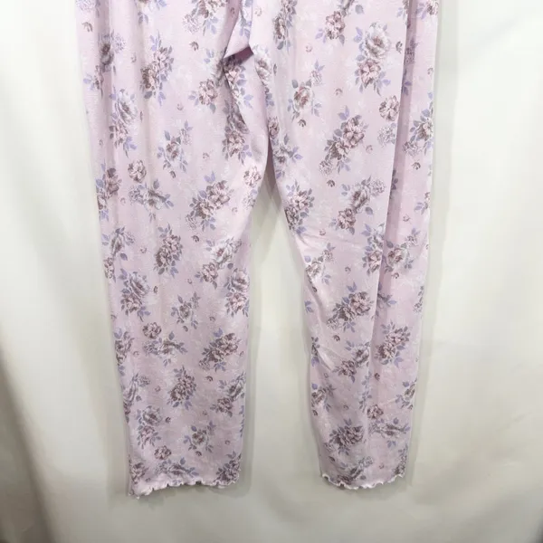 Laura Ashley Large Pajama Set Pink Floral Lettuce Hem Soft Girl Cottagecore 559 - Image 16