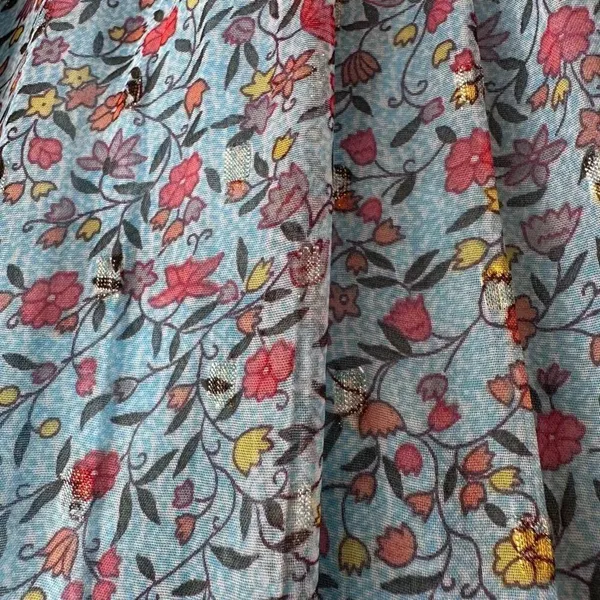 LABEL RITU KUMAR Blue Floral Printed Maxi Dress Size Small - Image 8