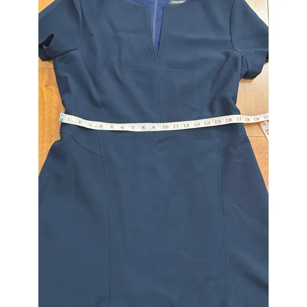 Banana Republic Fit and Flare Dress Womens Navy Blue Notched Neck 14 - Image 6