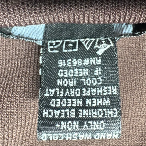 FINITY Women's Brown Knit V-Neck Short Sleeve‎ Top Size L Contrasting Trim - Image 4
