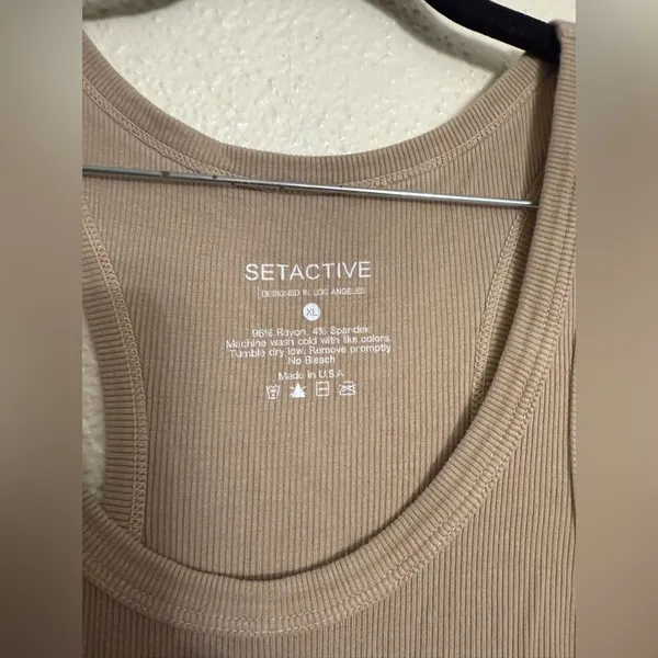 SET Active Beige Ribbed Tank size XL - Image 4