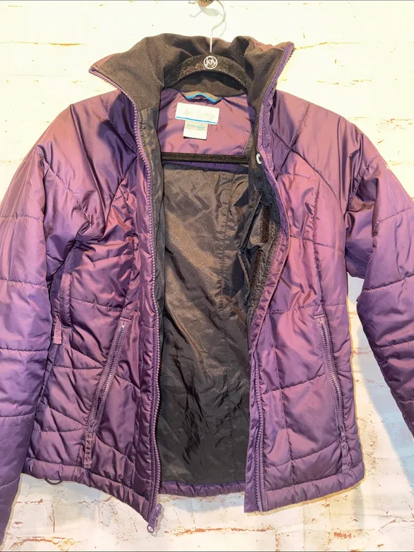Columbia Women Purple Insulated Jacket soft shell full zip front pockets ski XS - Image 9