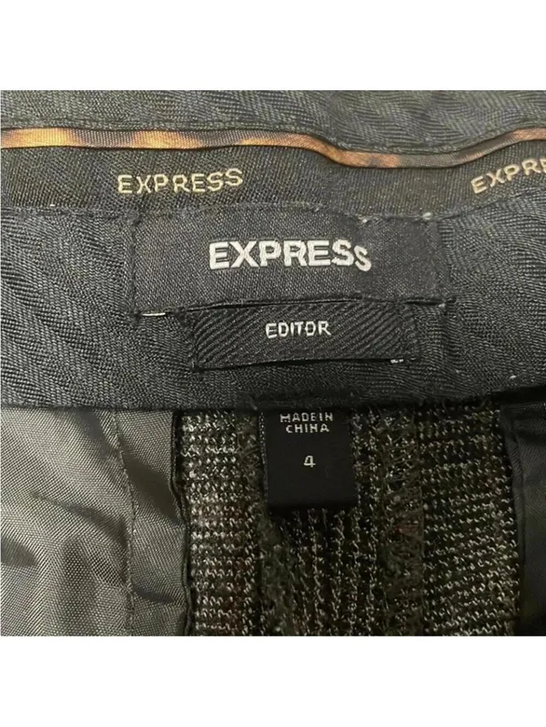 Express Design Studio Editor Pants Grey Plaid Work Career Office Trouser - Image 8