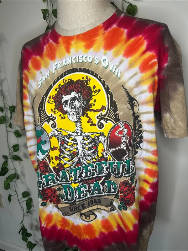 Grateful Dead Tie Dye Graphic Tee Liquid Blue - Image 2