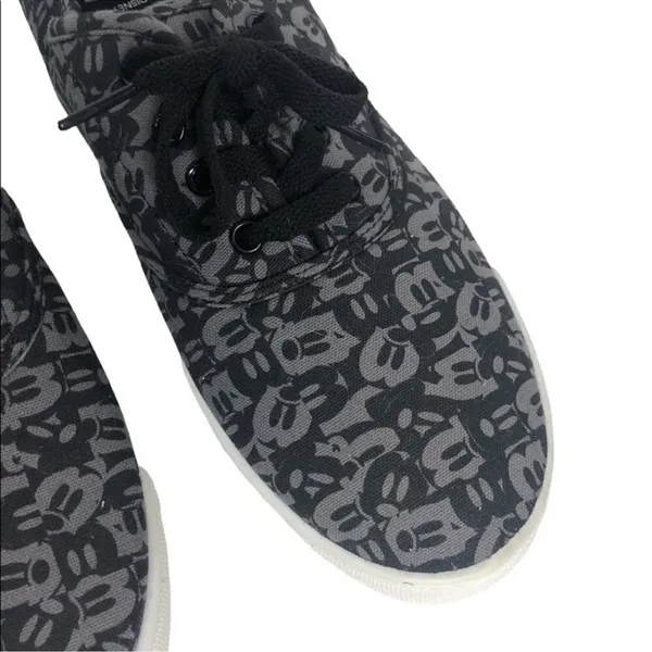 Disney Mickey Mouse Canvas Sneakers Size 10 Black Grey Retro Streetwear Shoes - Image 12