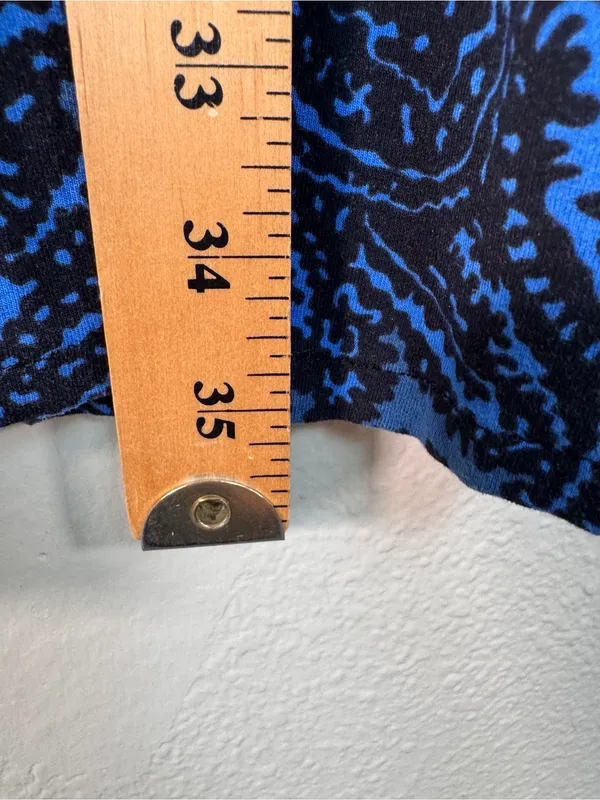 Boden Blue Black Printed Mini Dress Womens 8P Stretch Comfort Sleeveless Casual - Image 4