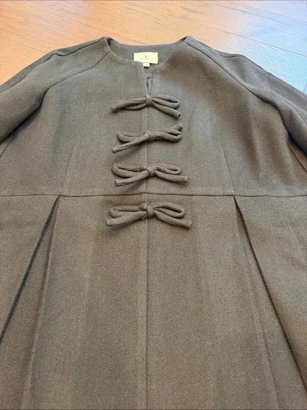 Tuckernuck Black Blair Bow Coat Dress Medium - C11-472 - Image 4