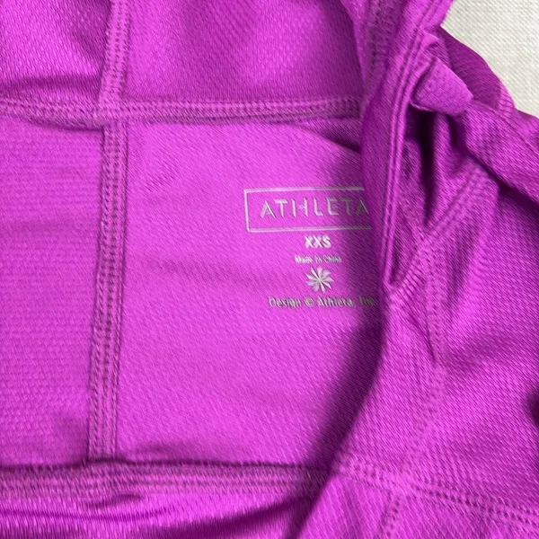 Athleta Hoodie Womens XXS Purple Tunic V-Neck Pullover Pockets Knit Stretch - Image 5