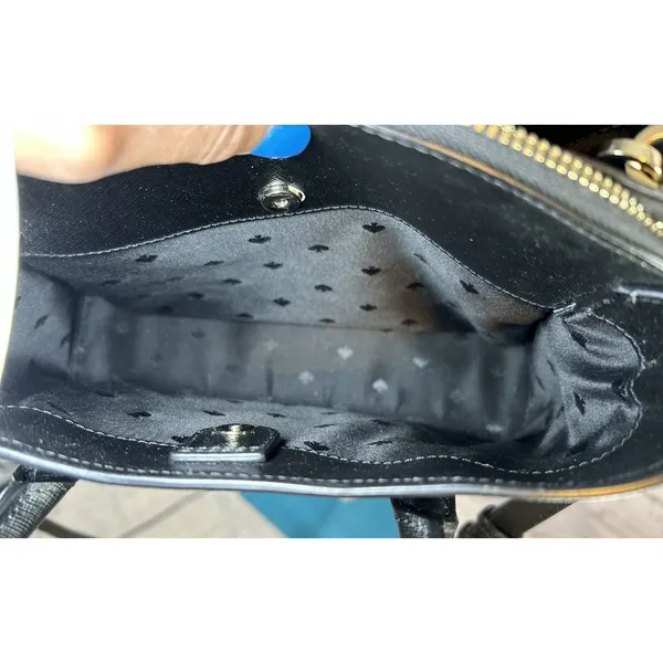 Kate Spade Rory Small Satchel Crossbody Bag Black Saffiano Leather - Image 7