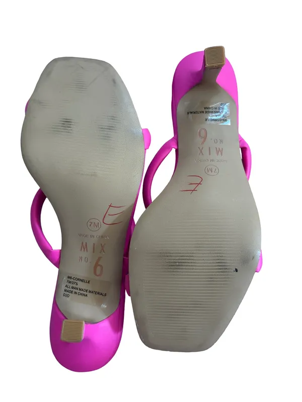 Mix No. 6 Neon Pink Double Hoop Slide Mules - Image 4