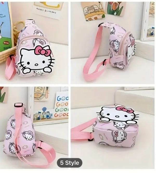 Hello Kitty Sanrio Lightweight Waterproof Nylon Crossbody Bag - Image 3