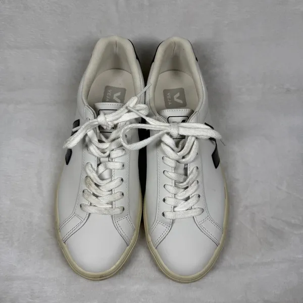 Veja Esplar Leather Sneakers Extra White Black Womens Size 7 EUR 38 Low‎ Top - Image 4