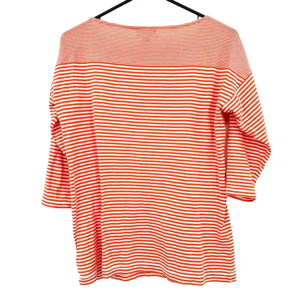 Lauren Jeans Co Size Medium‎ Shirt Red Pinstripe 3/4 Sleeve Casual Everyday LRL - Image 2