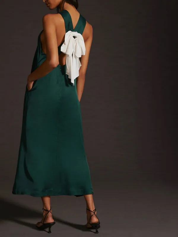 Maeve by Anthropologie Bow-Back Halter Midi Dress - Image 4