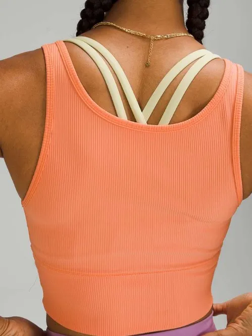 Lululemon Power Pivot Tank *Rib Golden Apricot - Image 4