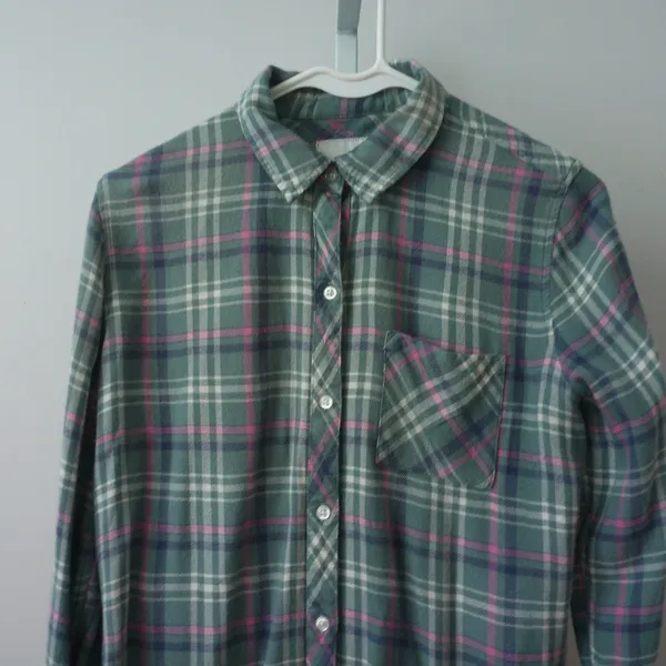 Rails Cotton Academia Granola Outdoors Hiking Plaid Button Down Shirt S Green - Image 2