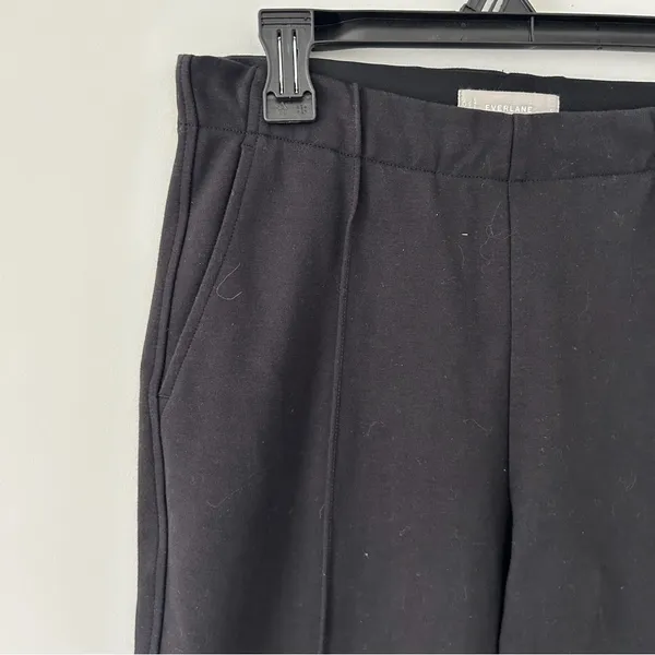 Everlane The Dream Pant Slim Straight Pintuck Pull On Pants Neutral Black S - Image 3