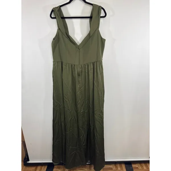 DB Studio Maxi Dress Gown Green V-Neck‎ Sleeveless Women 20 Formal Wedding Guest - Image 6