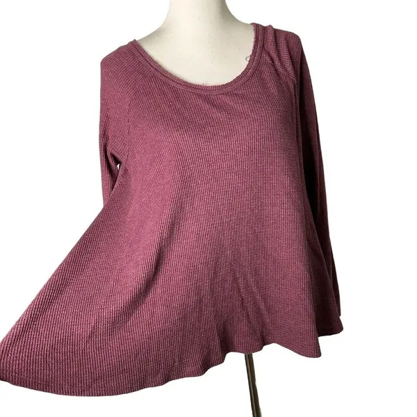 We The Free Free People Oversized Thermal Waffle Knit Top Size S Slouchy Swing - Image 6