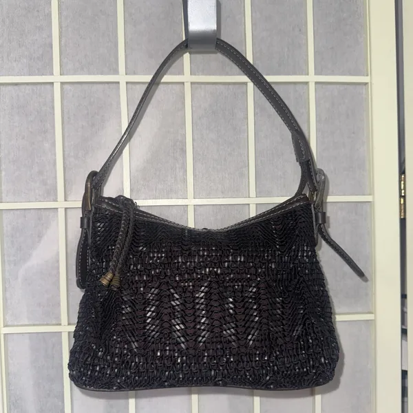 Vintage Y2K Nine West Boho Brown Rustic Fairy Festival Hippie Shoulder Bag Purse - Image 2