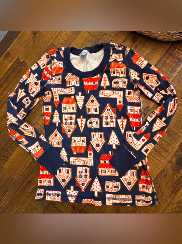 HANNA ANDERSSON Gingerbread Village PJ Set Blue - Image 5