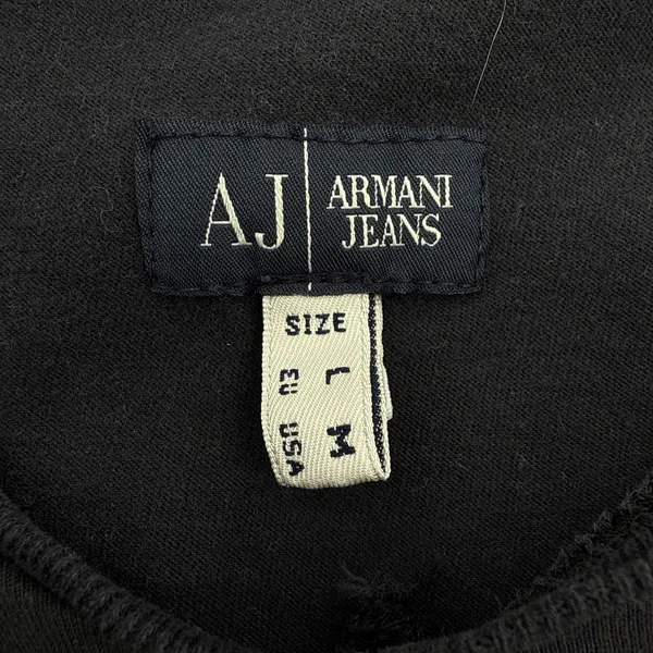 Armani Jeans AJ V-Neck Short Sleeve T-Shirt Women's Medium‎ Black Eagle Logo Tee - Image 7