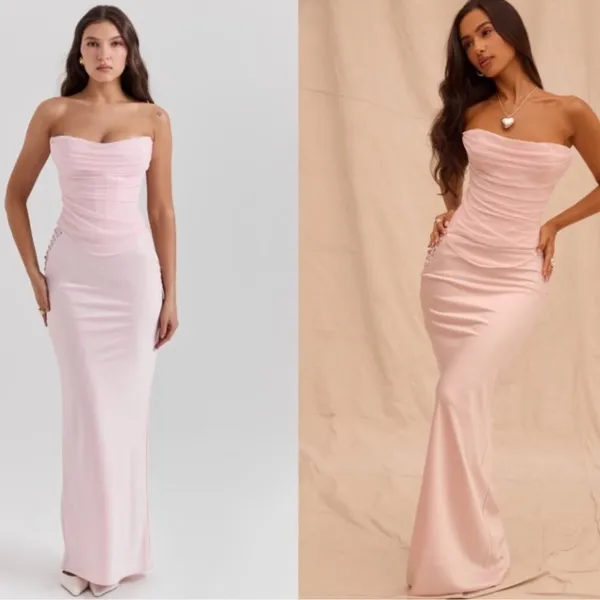 NWOT HOUSE OF CB 'Giuliana' Ballerina Pink Satin Maxi Skirt Sz XS - Image 3
