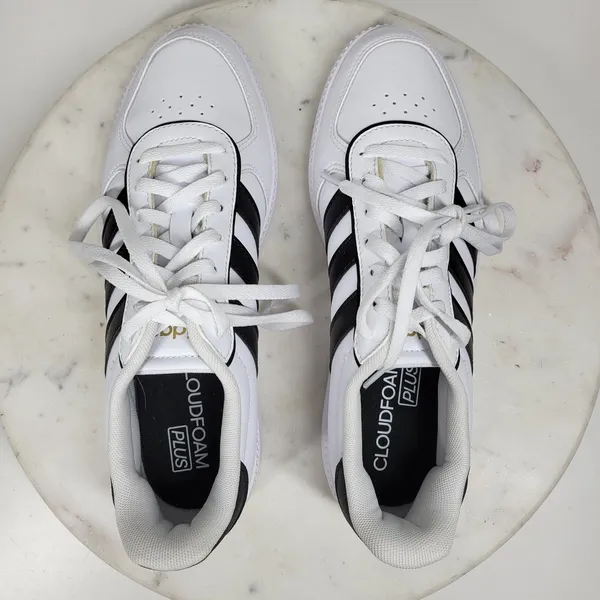 Adidas Breaknet Sleek Sneakers Womens 7 White Black 3 Stripes Athletic Shoes New - Image 3