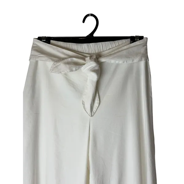 INC International Concepts Wide Leg Pants Women Medium White Linen Blend Preppy - Image 4