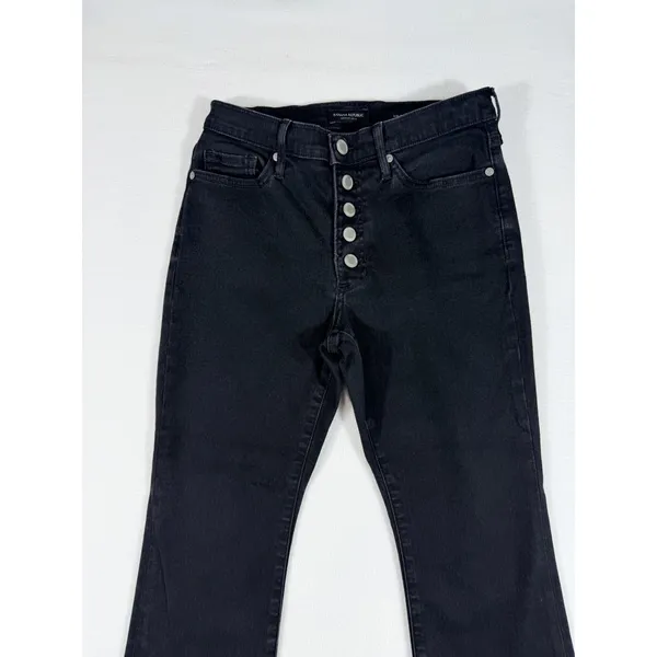 Banana Republic Luxe‎ Sculpt Jeans Women’s 27P Black Crop Flare Button Fly - Image 11