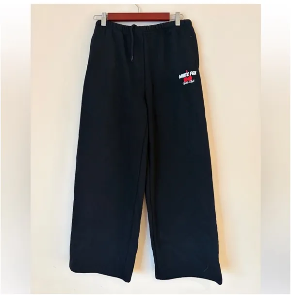 White fox boutique Club 14 Cassie cherry sport logo black Wide Leg Sweatpants ❤️ - Image 5
