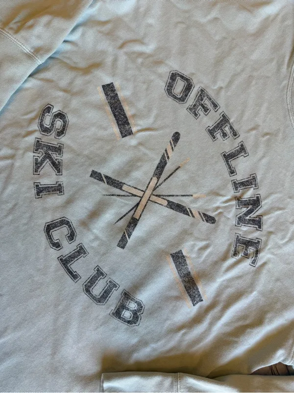 Off-Line By Aerie Graphic Sweatshirt Pullover Lightweight Skiing Ski Club Medium - Image 8