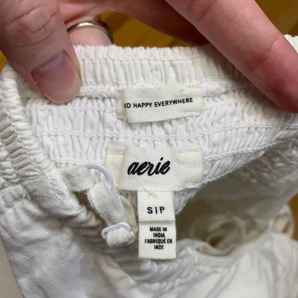 Aerie Women White‎ Linen Blend Cutout Side Tie Mini Dress Summer Size Small S P - Image 5