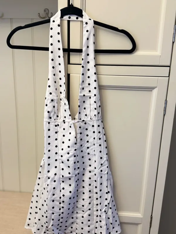 Amazon Black & White Polka for halter mini dress medium - Image 4