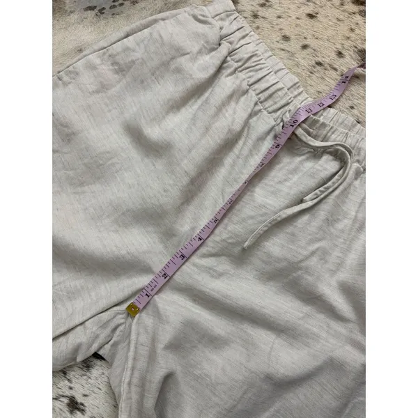 ARITZIA Wilfred The Lodge Pant CruiseLinen Wide Leg In Undyed Ecru Size Medium - Image 7