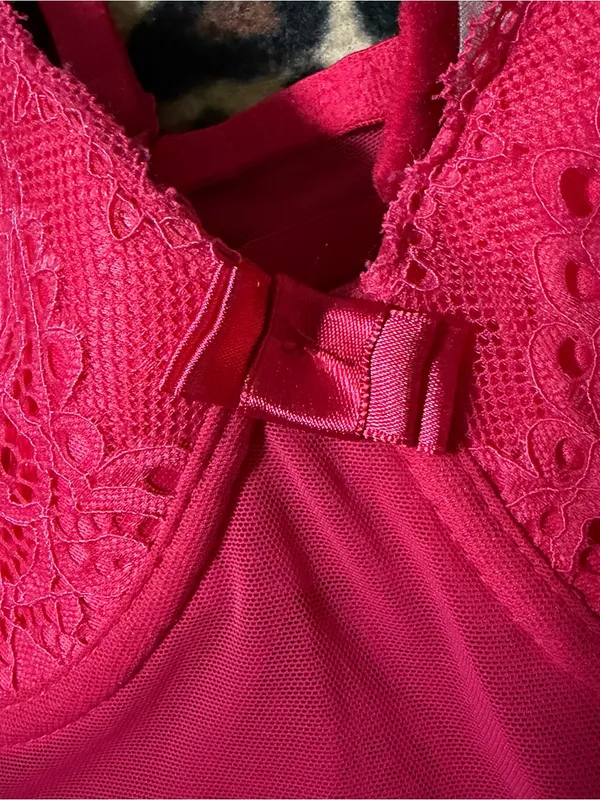 2000s style whimsical fairy core babydoll lingerie slip dress w floral lace - Image 7