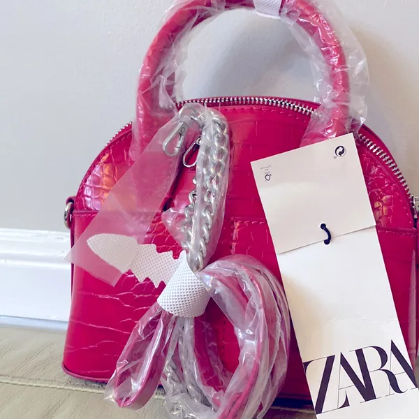 Zara Small Raspberry Pink Chain Crossbody Purse Bag NWT - Image 2