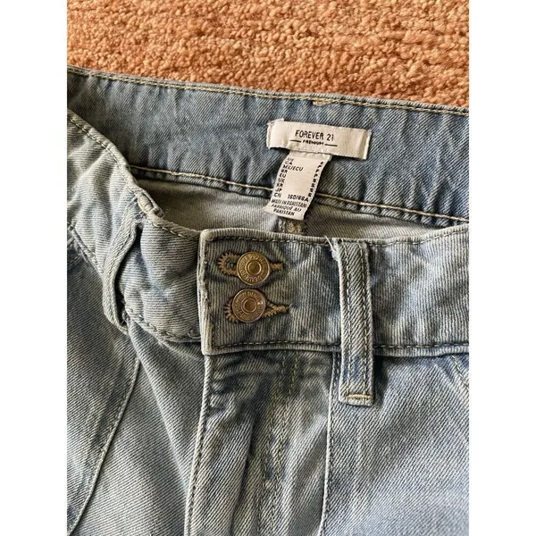 Forever 21 Blue Denim with Bungee Hem High Rise Women’s size S Y2k 90s - Image 2