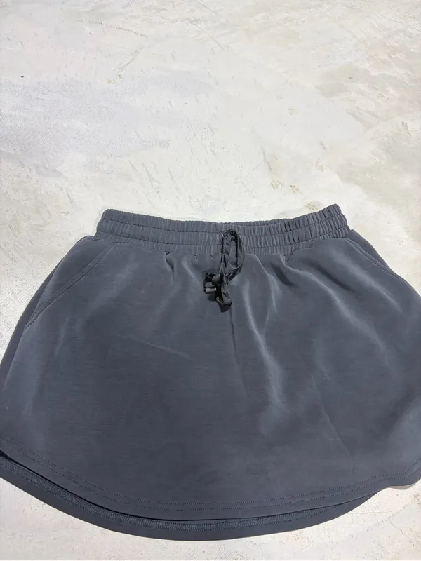 As revival Everyday Casual Drawstring skort in Charcoal xl - Image 2