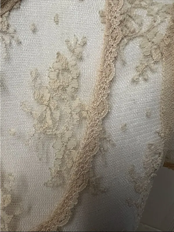 Vintage Mist 90’s cream button up delicate lace blouse - Image 7