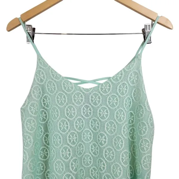 Alya Womens Small Mint Green Lace Layered Cami Spaghetti Strap Top‎ - Image 4