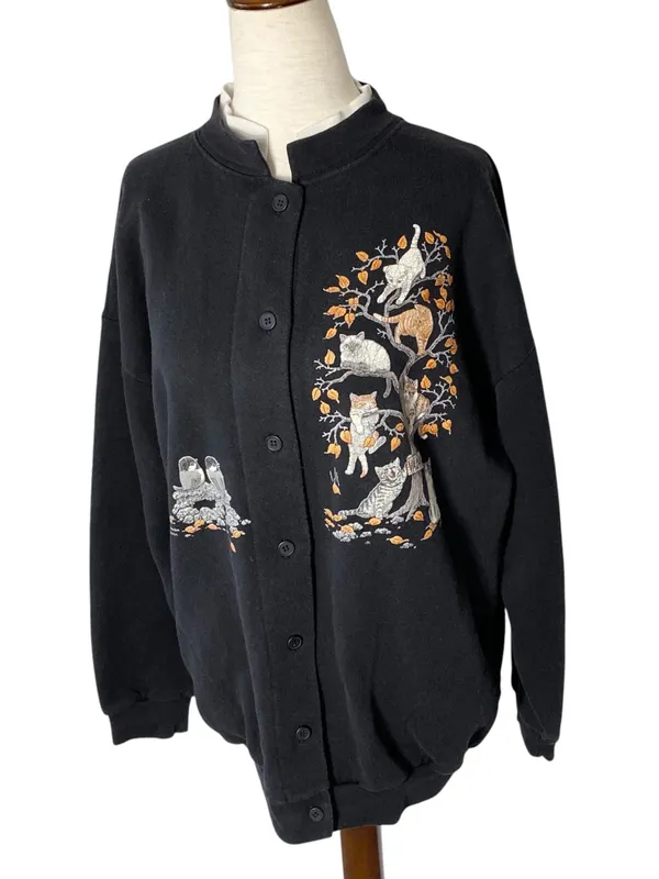 VINTAGE MORNING SUN Cat Sweatshirt - Image 2