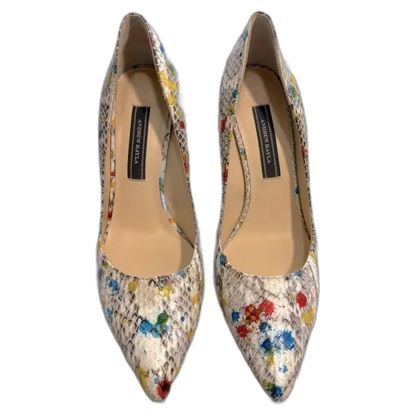 Andrew Kayla Mulit-Colored Snake Skin Heels - Image 2