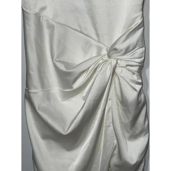 Abercrombie & Fitch White Sleeveless Formal Wedding Backless Maxi Dress Size S - Image 3