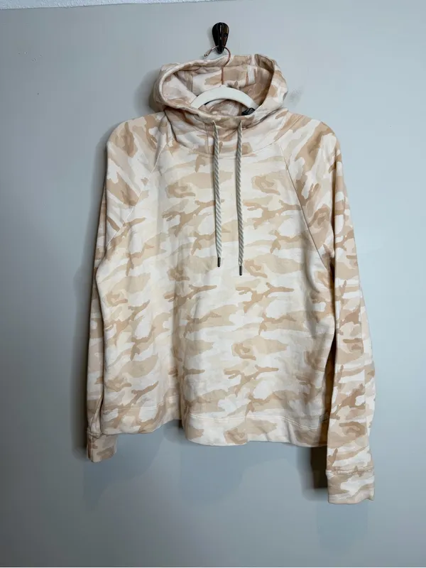 Vuori Beach Hoodie Bisque Camo Organic Cotton Pullover Sweatshirt XS Women’s - Image 3
