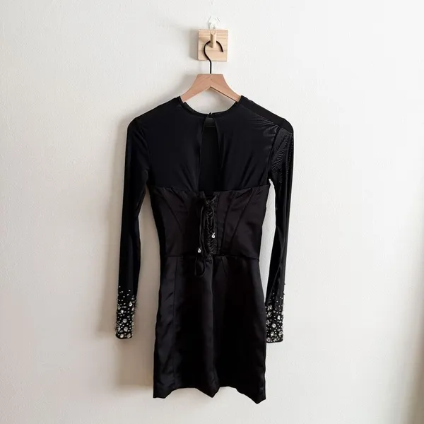 House of CB Anastasia Black Crystallised Corset Dress Size XS - Image 6