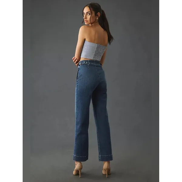 MOTHER Cinch Greaser Ankle Jeans Dark Stormy Night‎ Wide Leg Size 28 - Image 3