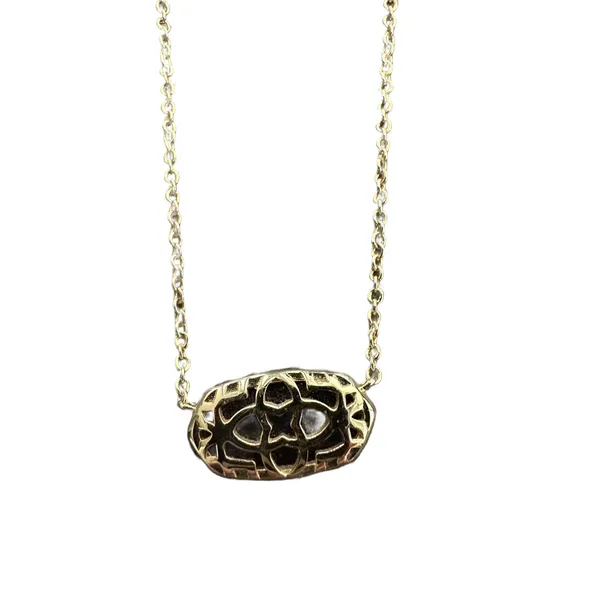 Kendra Scott Glass Stone Elisa Pendant Necklace Gold & Black - Image 2