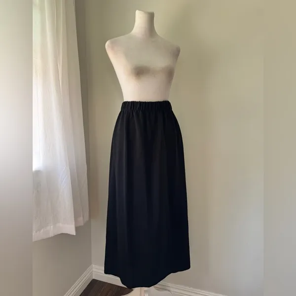 Vintage ‘90s San Remo by Laura Knits Black Knit Sweater Elastic Waist Maxi Skirt - Image 3