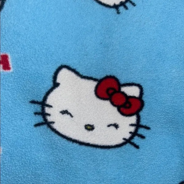 Hello Kitty Size S Fleece Blue Pajama Bottoms - Image 5